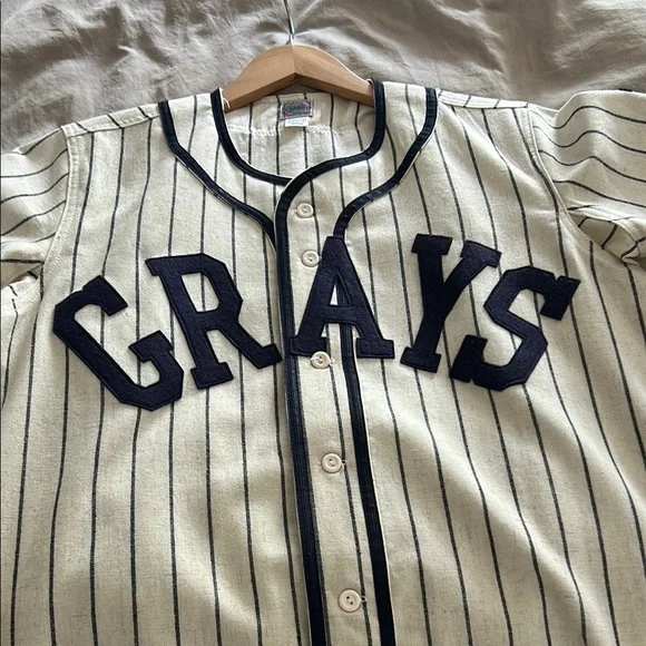 Mitchell & Ness Homestead Grays #20 Pinstripe Baseball Jersey - Picture 4 of 5